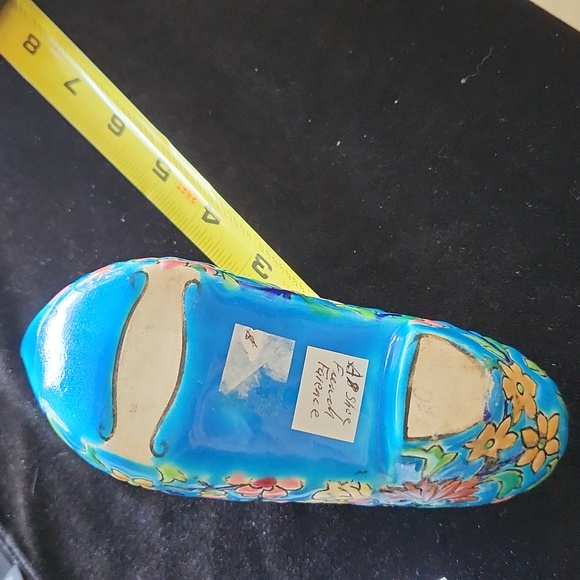 Antique  Faience Longwy French pattern art shoe - Picture 4 of 5